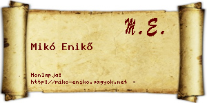 Mikó Enikő névjegykártya