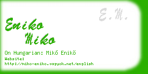 eniko miko business card
